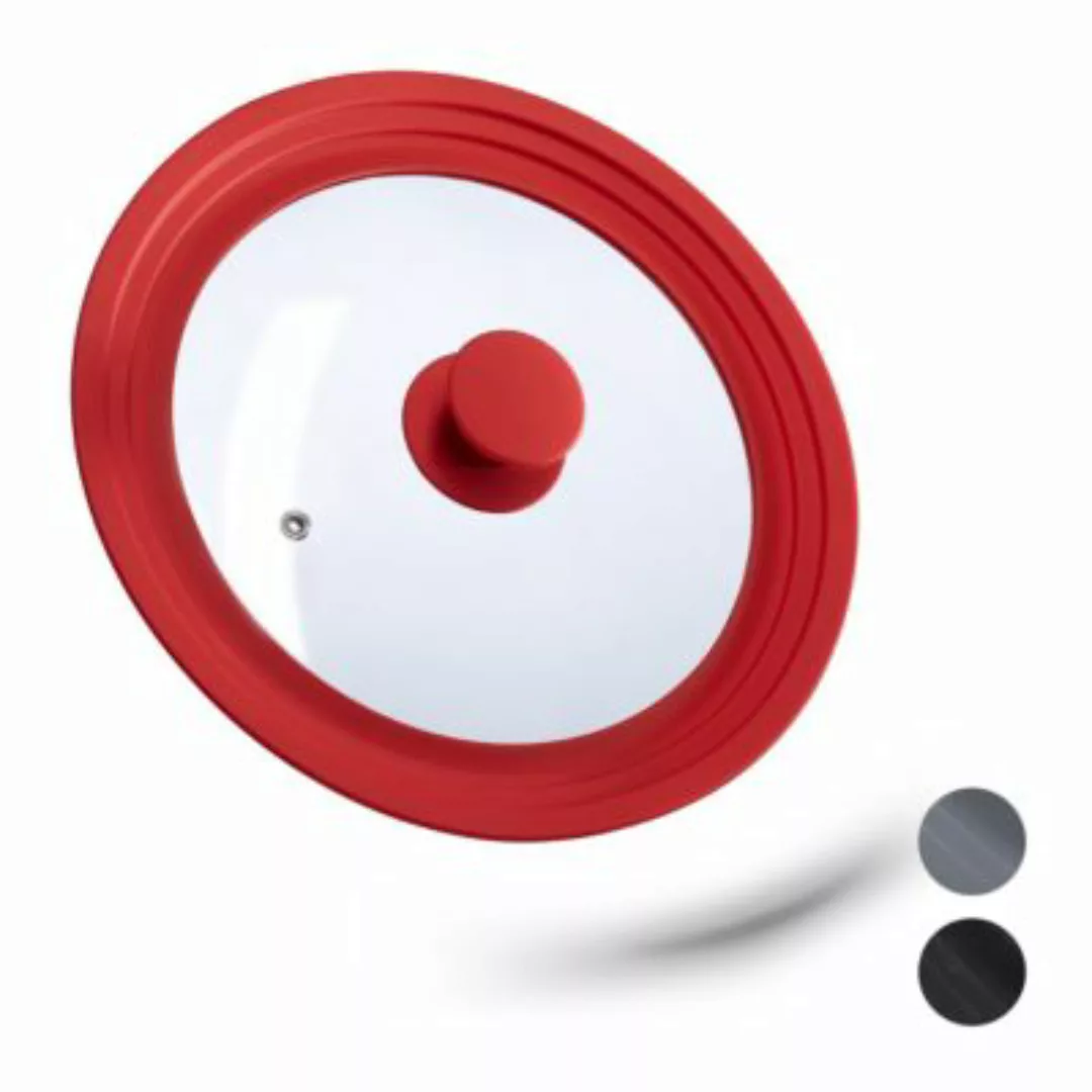 relaxdays Universal Topfdeckel 22-26 cm Silikon rot günstig online kaufen