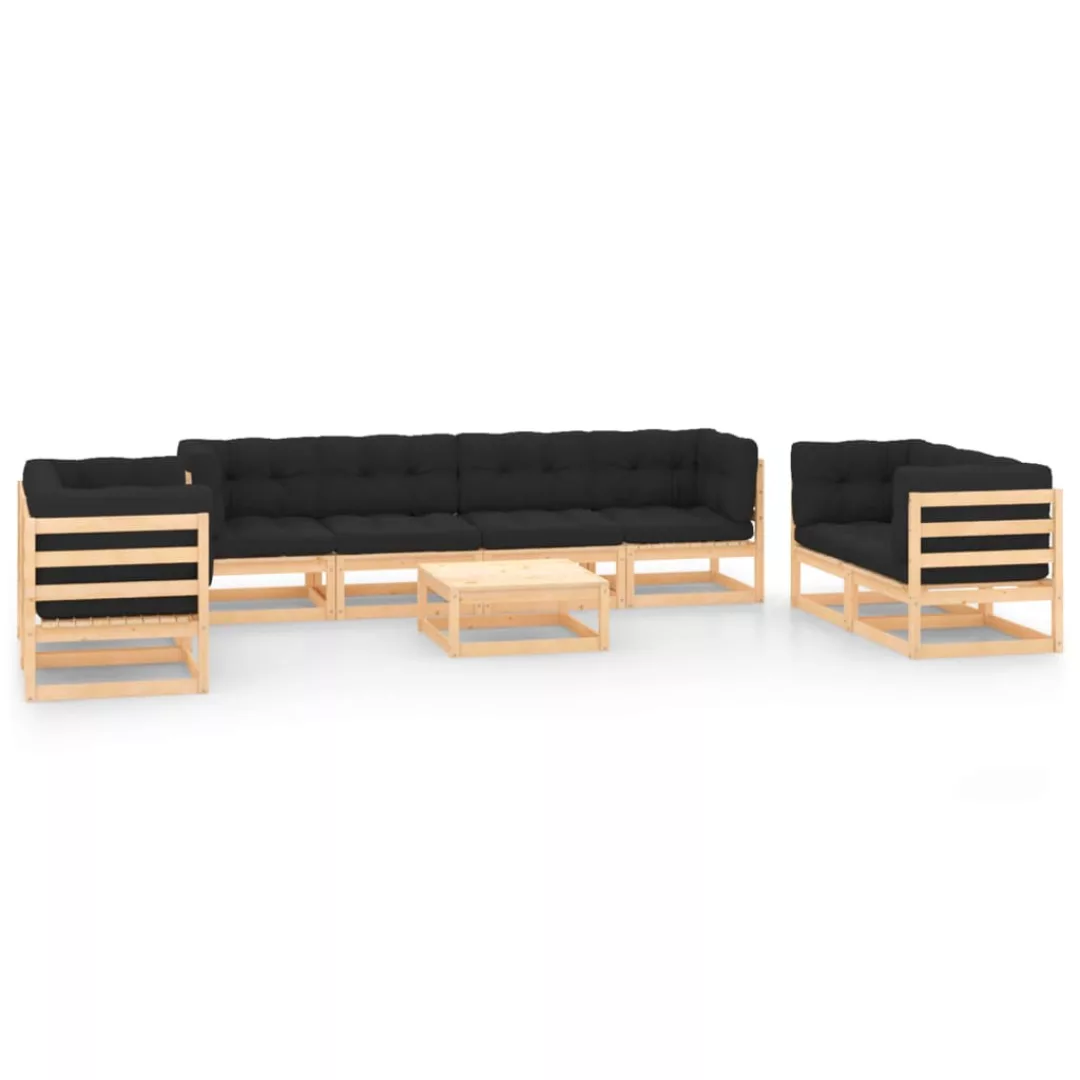 9-tlg. Garten-lounge-set Mit Kissen Massivholz Kiefer günstig online kaufen