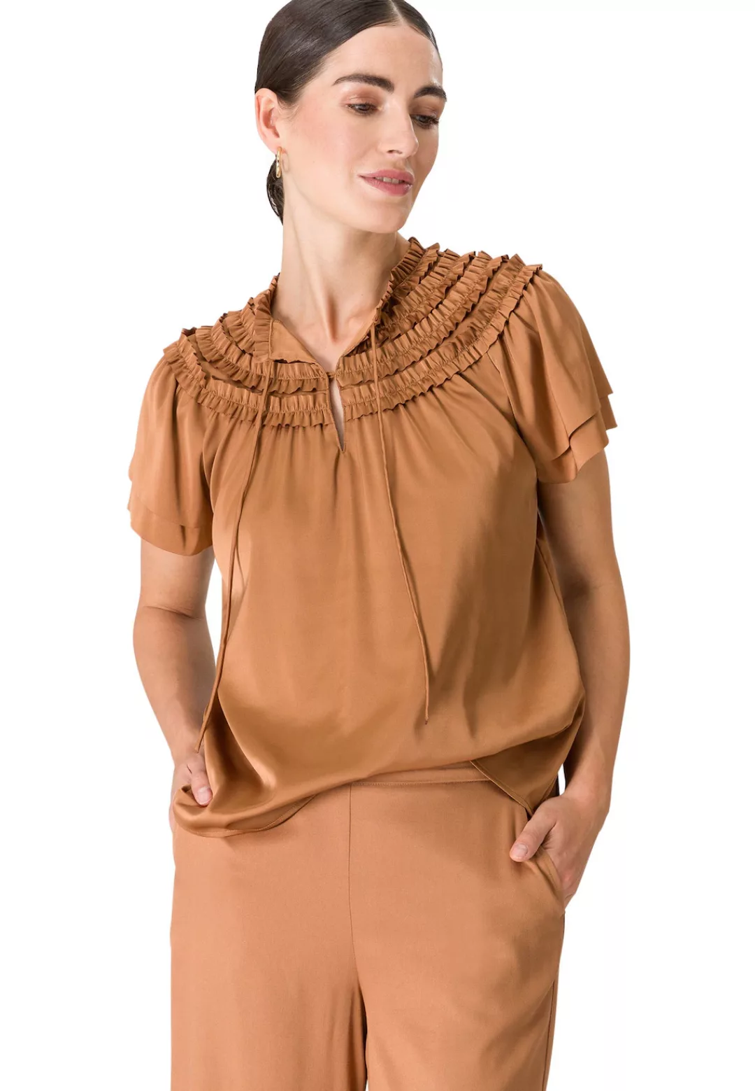 Zero Klassische Bluse "zero Bluse mit Rüschen" günstig online kaufen