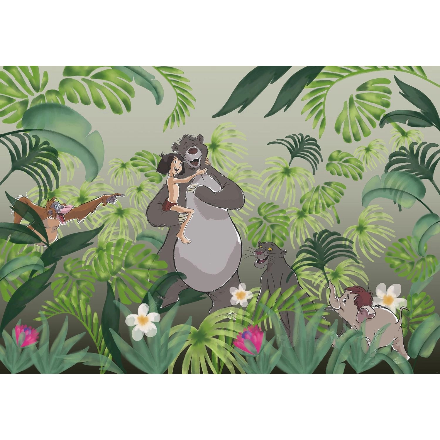 Disney Fototapete Welcome To The Jungle Grün und Grau 400 x 280 cm 610078 günstig online kaufen