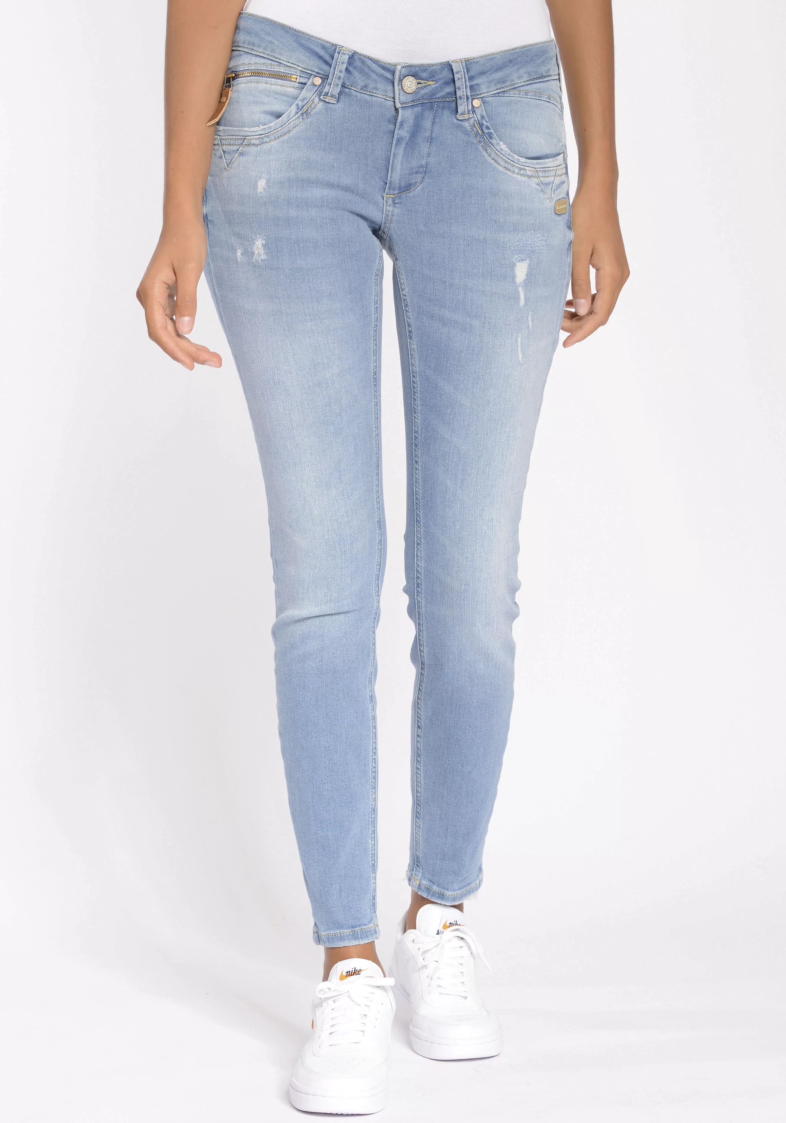 GANG Skinny-fit-Jeans "94NIKITA", mit leichten Destroyed Effekten günstig online kaufen