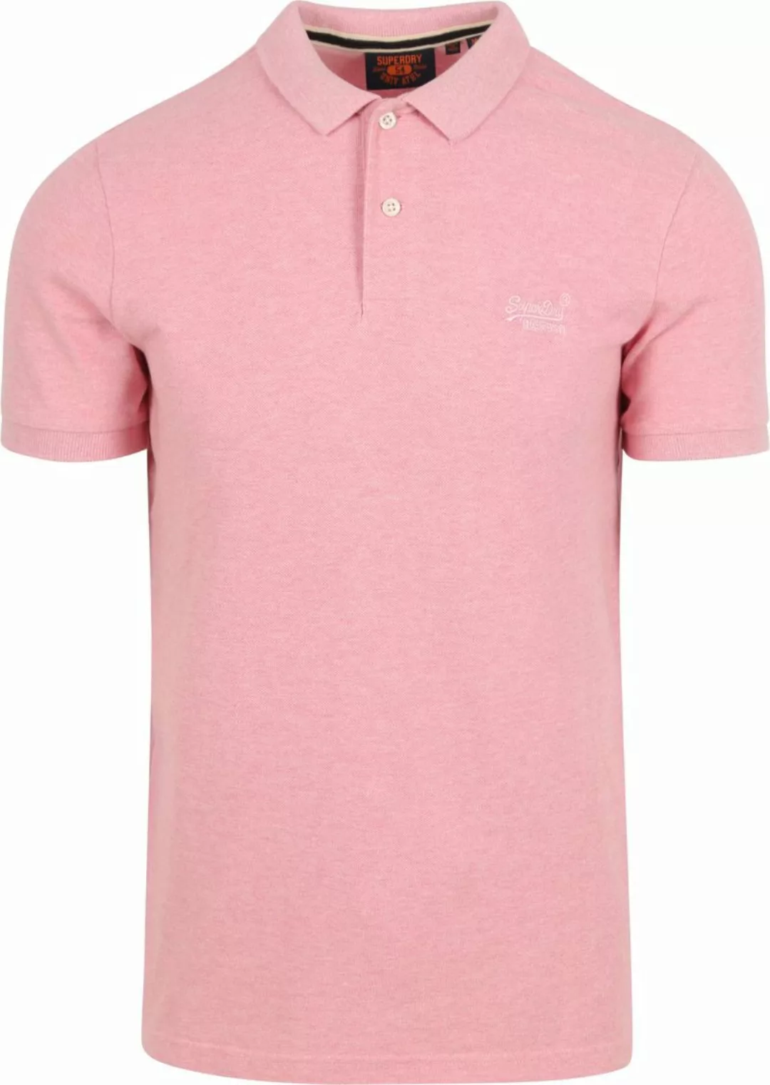 Superdry Classic Poloshirt Melange Rosa - Größe L günstig online kaufen