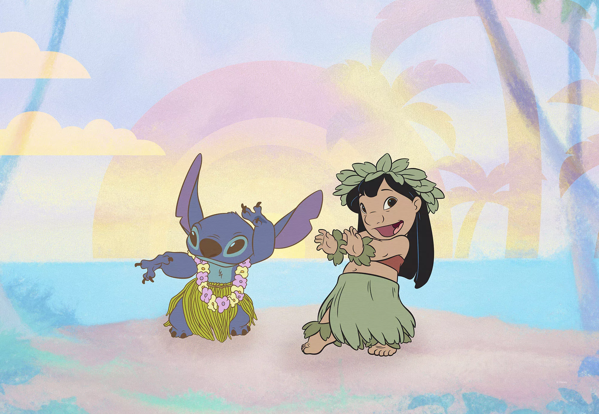 Komar Leinwandbild "Lilo and Stitch Dancing - Größe 60 x 40 cm", Disney, (1 günstig online kaufen