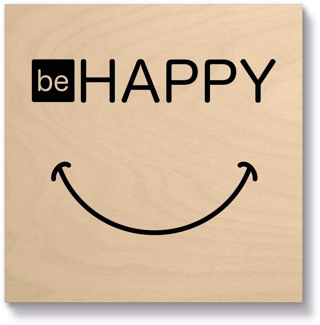 Artland Holzbild "Be happy - Sei glücklich", Sprüche & Texte, (1 St.) günstig online kaufen