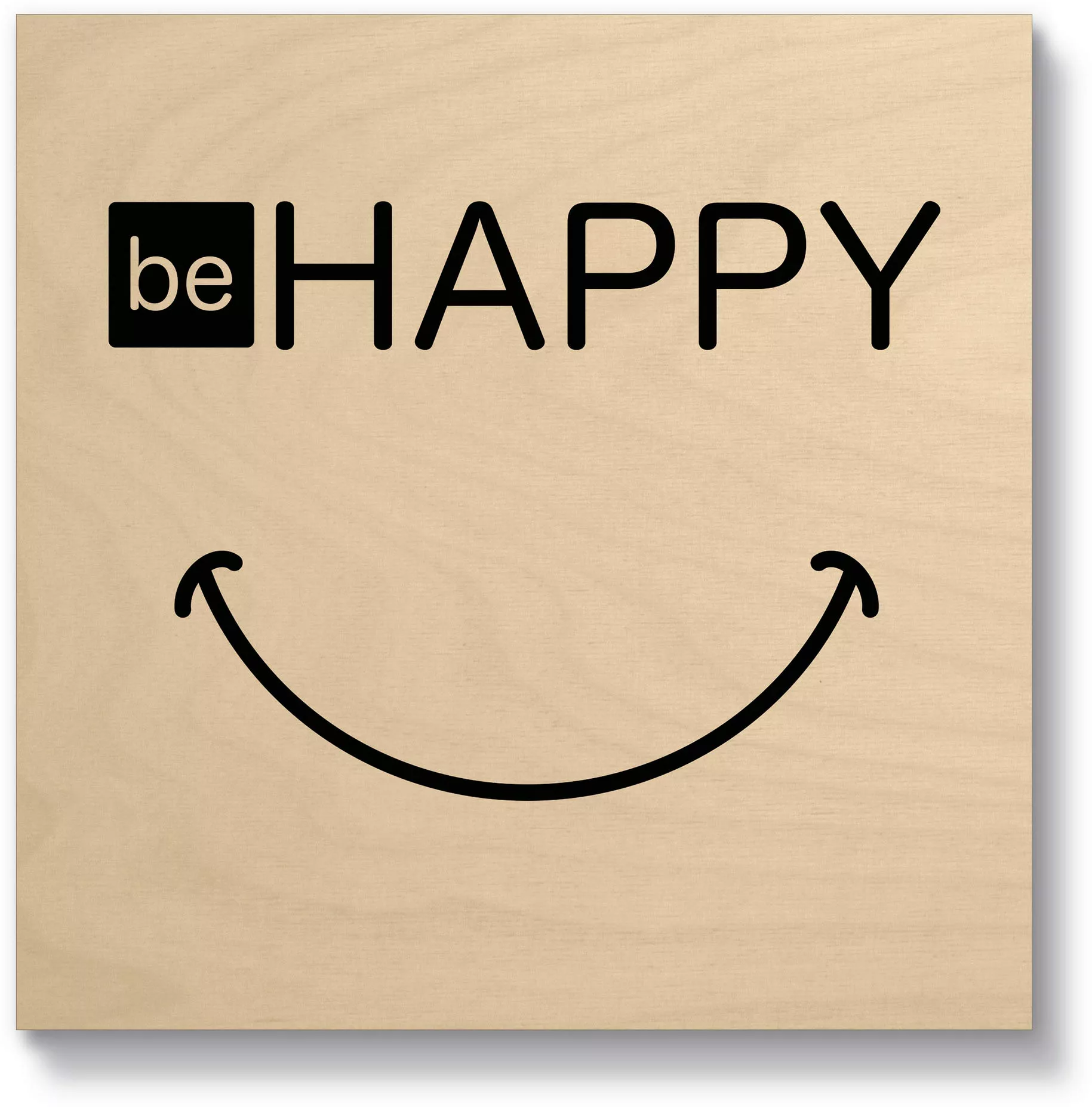 Artland Holzbild "Be happy - Sei glücklich", Sprüche & Texte, (1 St.) günstig online kaufen