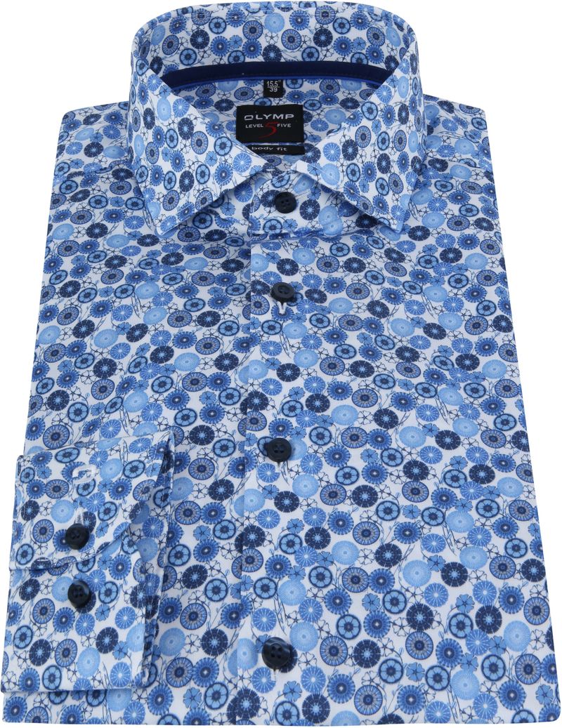 OLYMP Hemd Lvl 5 Blau Dessin - Größe 38 günstig online kaufen