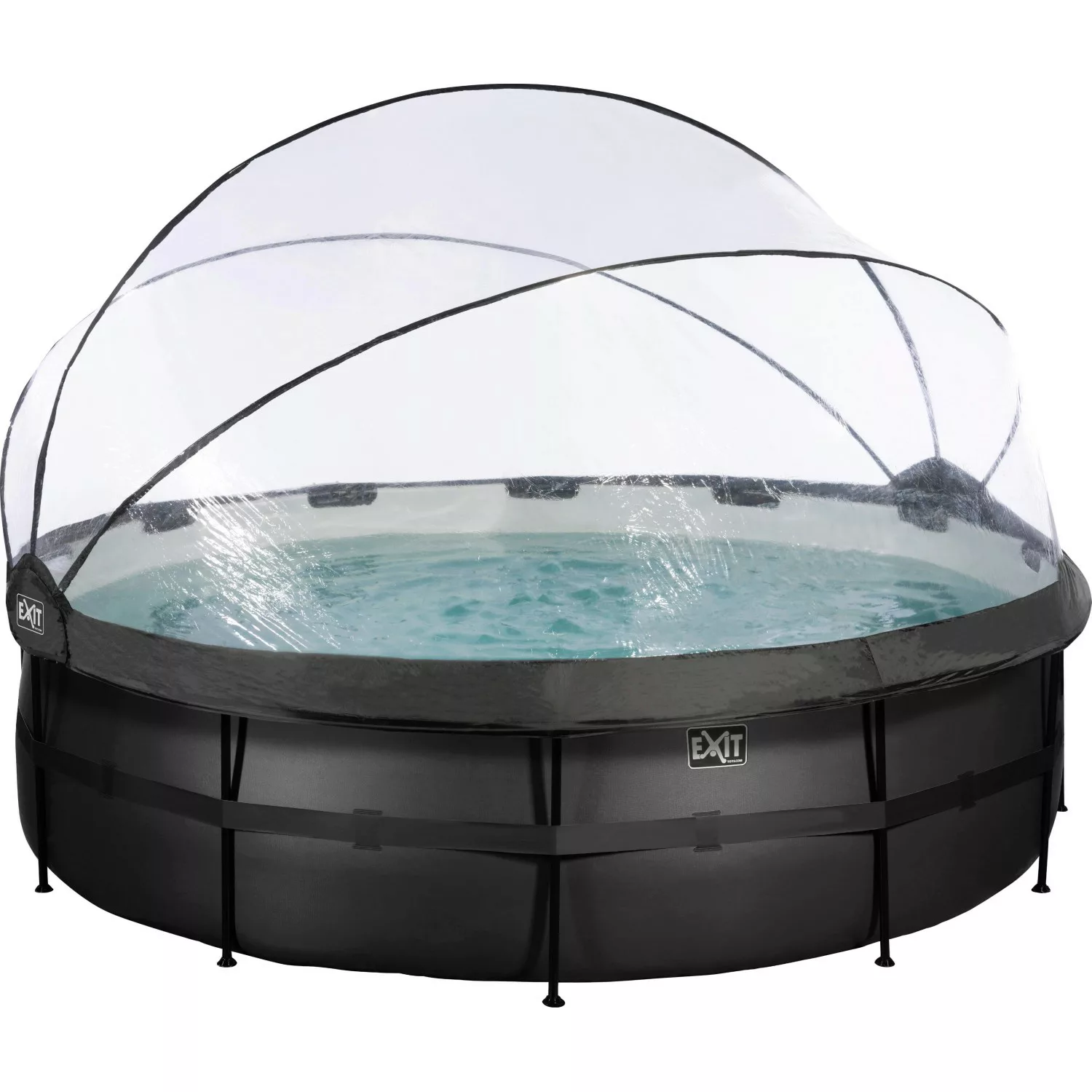 Exit Black Leather Pool Schwarz ø 488 x 122 cm m. Sandfilterpumpe u. Abdeck günstig online kaufen