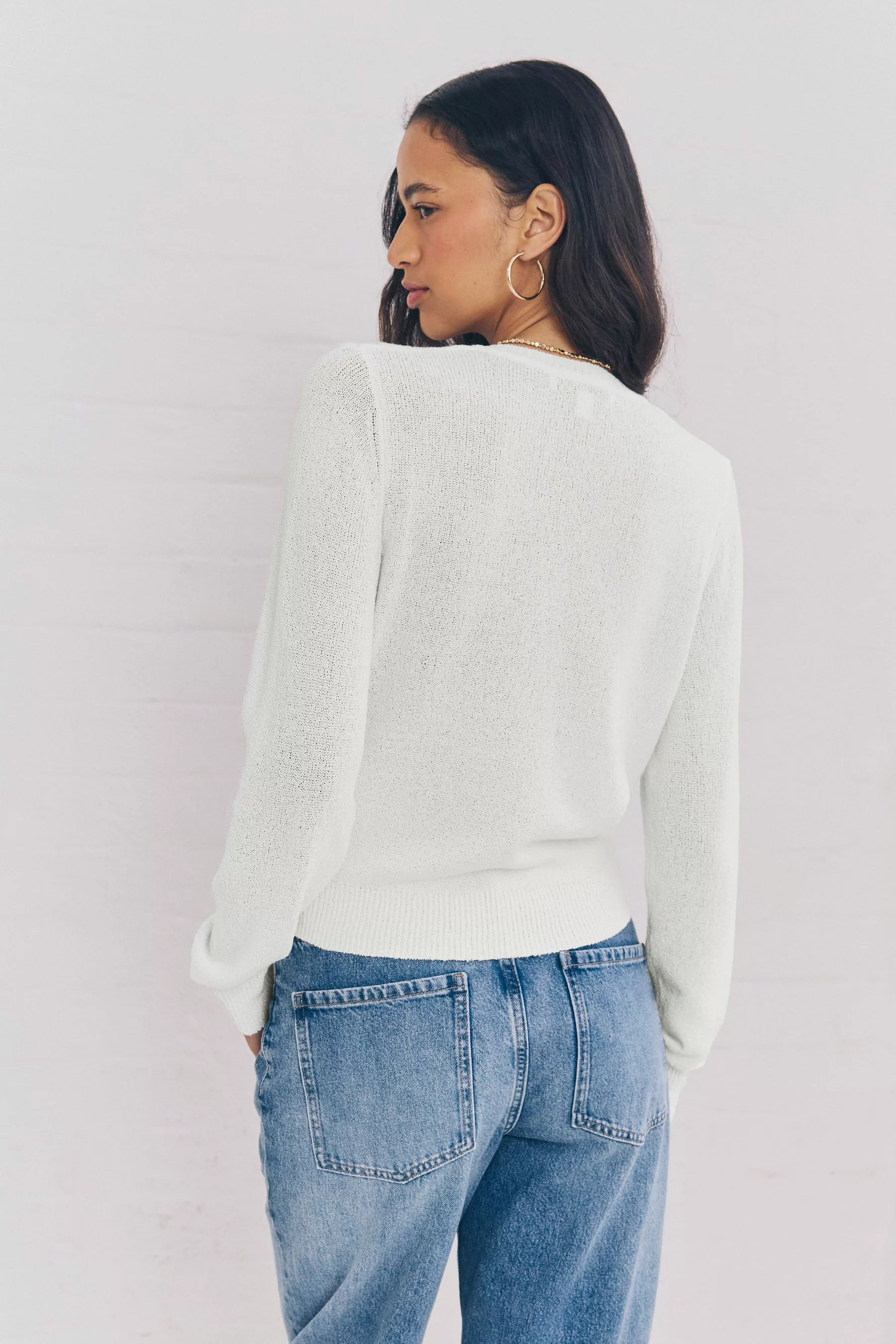 Next Strickjacke Schmal gerippte Strickjacke mit günstig online kaufen