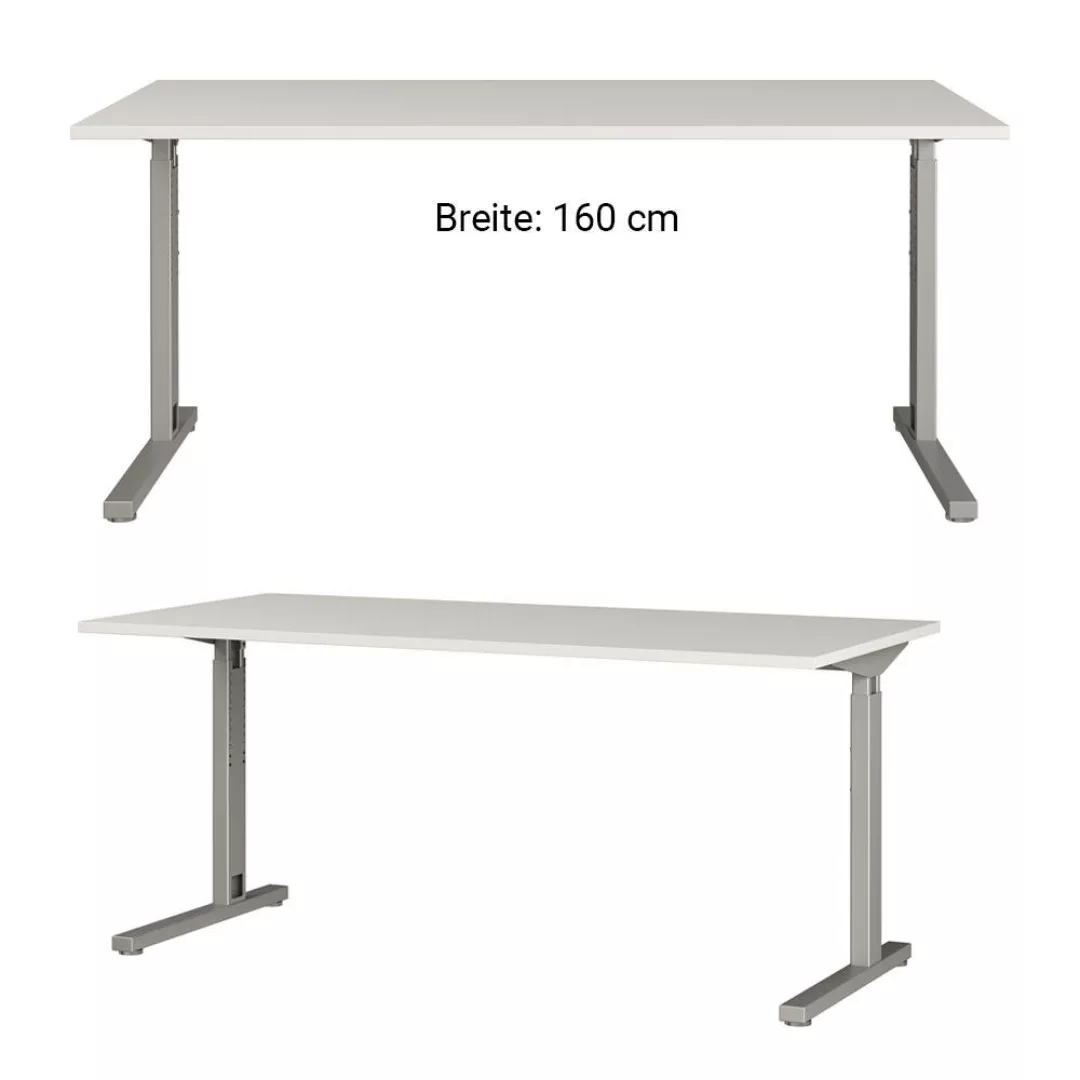 Büromöbel Set Schreibtisch mit Rollcontainer PRATO-01 in grau mit graphit., günstig online kaufen