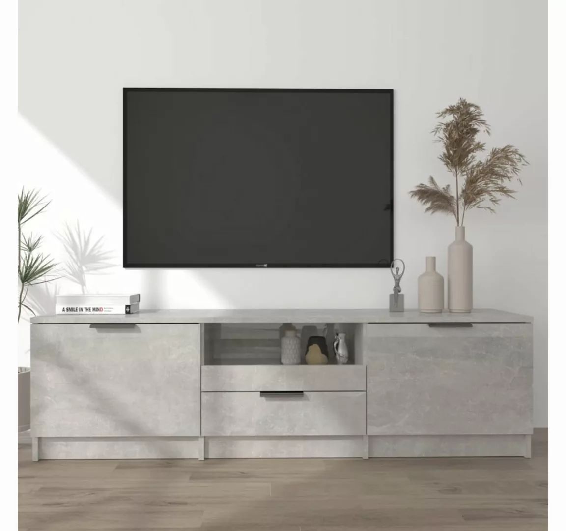 vidaXL TV-Schrank TV-Schrank Betongrau 140x35x40 cm Holzwerkstoff Lowboard günstig online kaufen