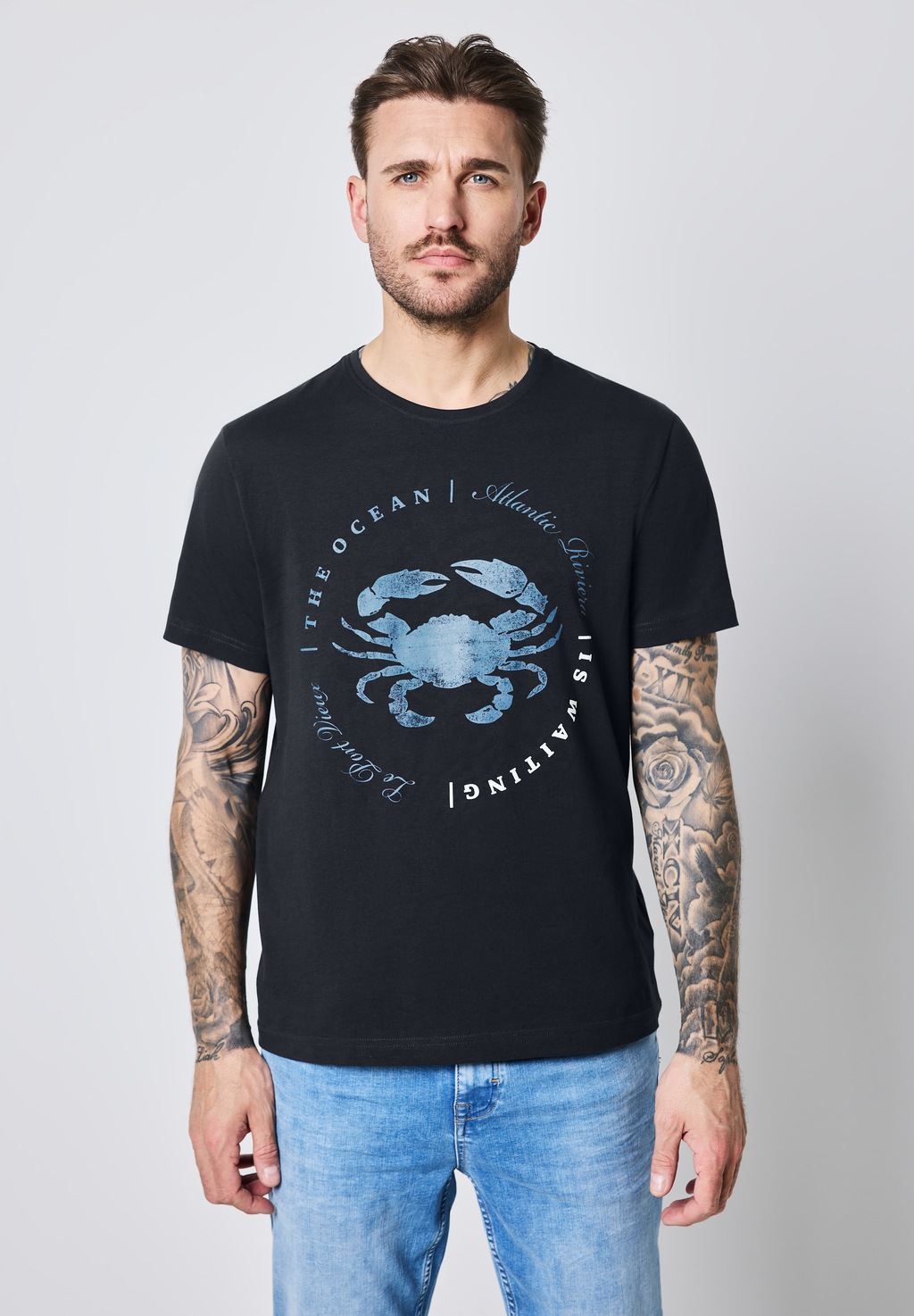 STREET ONE MEN T-Shirt, mit Rundhalsausschnitt günstig online kaufen