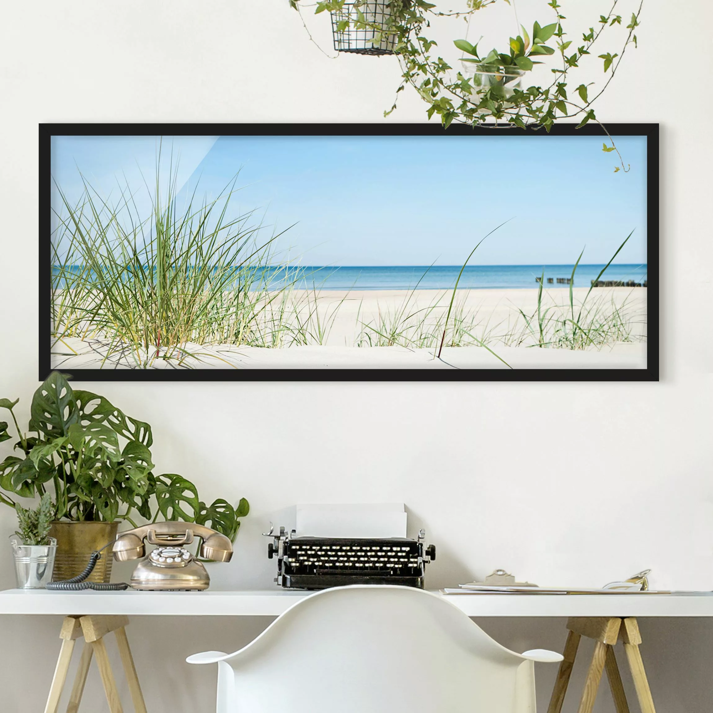 Bild mit Rahmen Strand - Panorama Ostseeküste günstig online kaufen