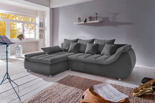 INOSIGN Ecksofa »Imola elegant und bequem, aktuelle Steppung im Sitz, L-For günstig online kaufen