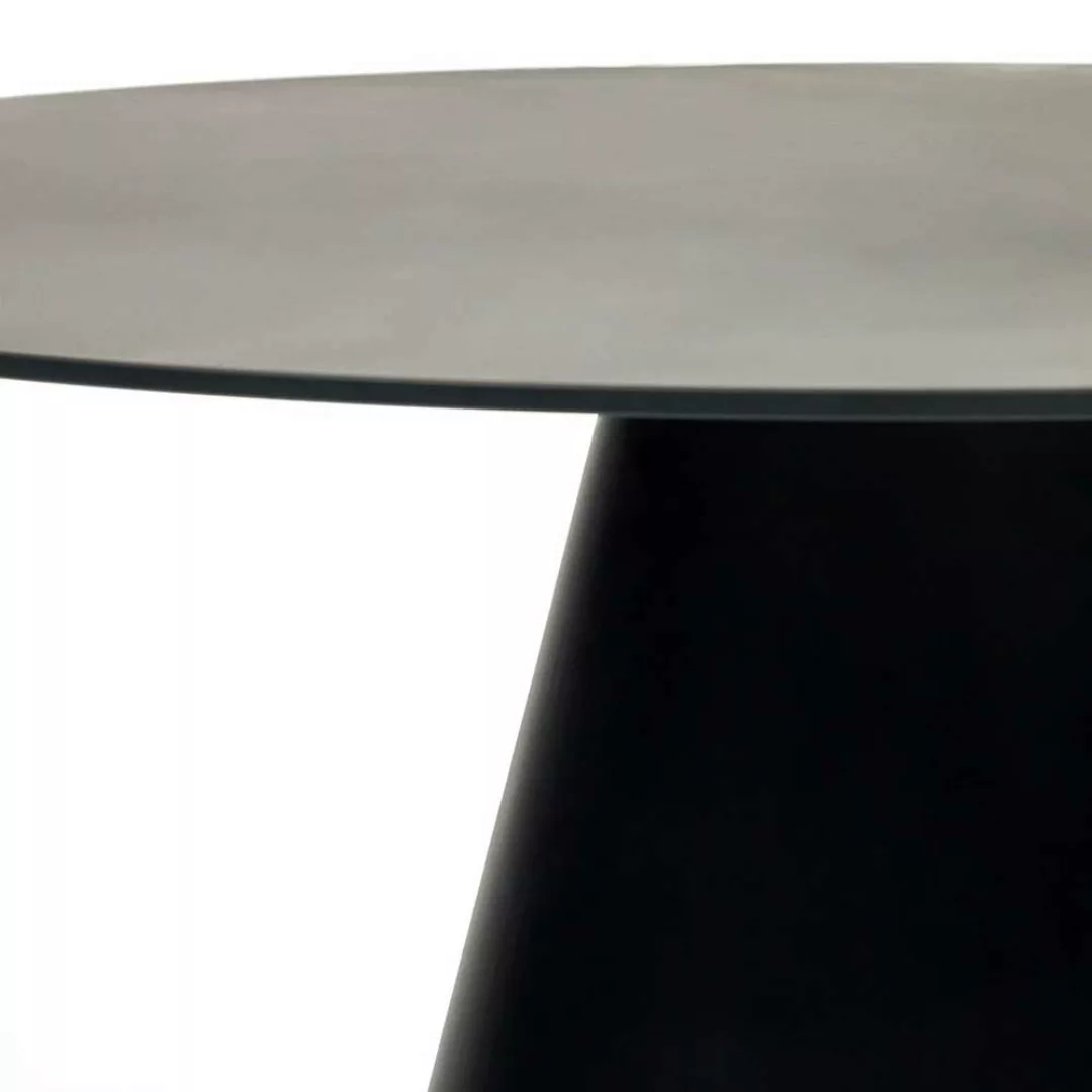 Esszimmertisch schwarz rund aus Glas und Stahl 120 cm breit günstig online kaufen