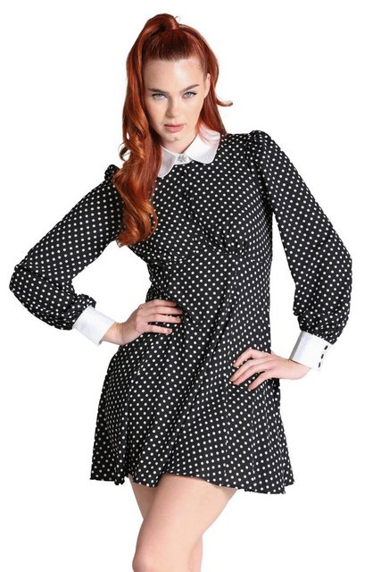 Hell Bunny Trägerkleid Naomi Polka Dot Vintage Retro 50er 60er Bubikragen günstig online kaufen