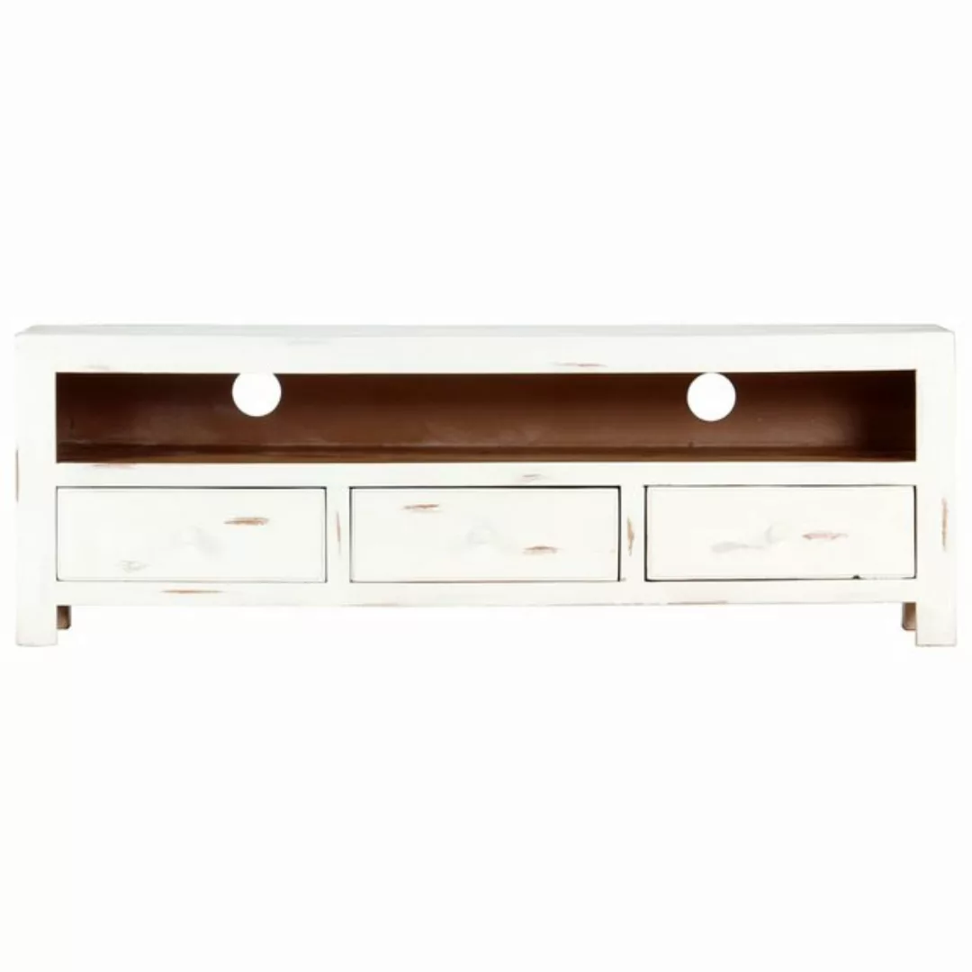 vidaXL TV-Schrank TV-Schrank Weiß 120 x 30 x 40 cm Massivholz Akazie TV-Kon günstig online kaufen