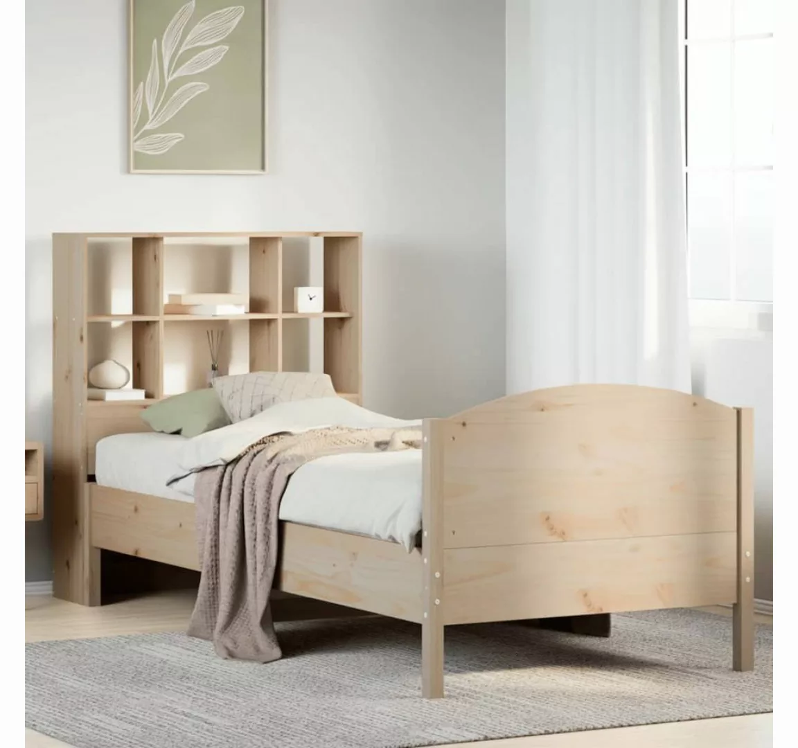 vidaXL Bett, Bücherregalbett ohne Matratze 75x190 cm Massivholz Kiefer günstig online kaufen