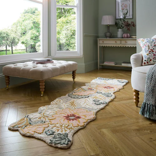 FLAIR RUGS Wollteppich »Daphne Floral«, rechteckig, 10 mm Höhe, Floraler Wo günstig online kaufen