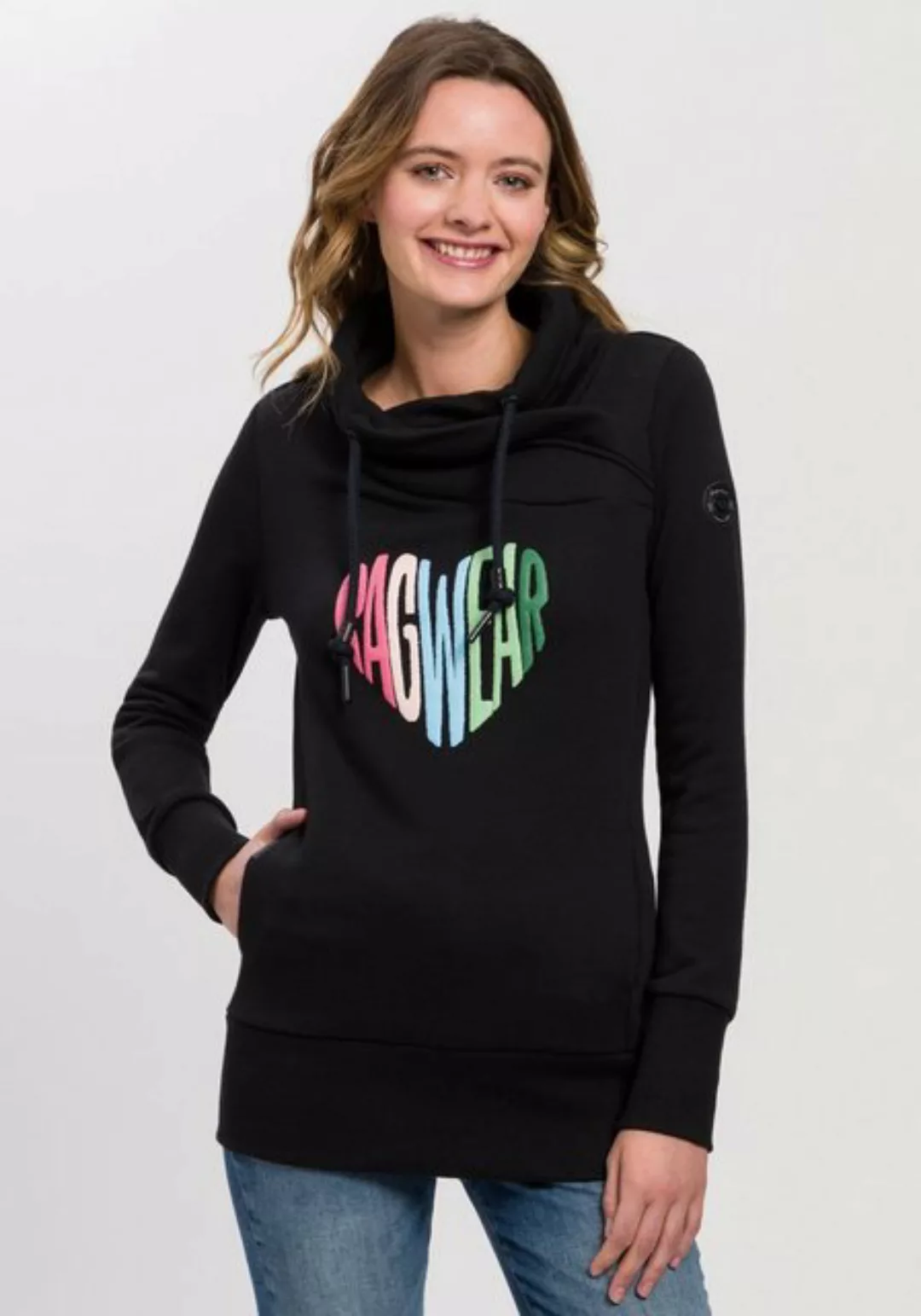 Ragwear Sweater NESKA LOVE O mit asymetrischem Schalkragen im Rainbow Pride günstig online kaufen