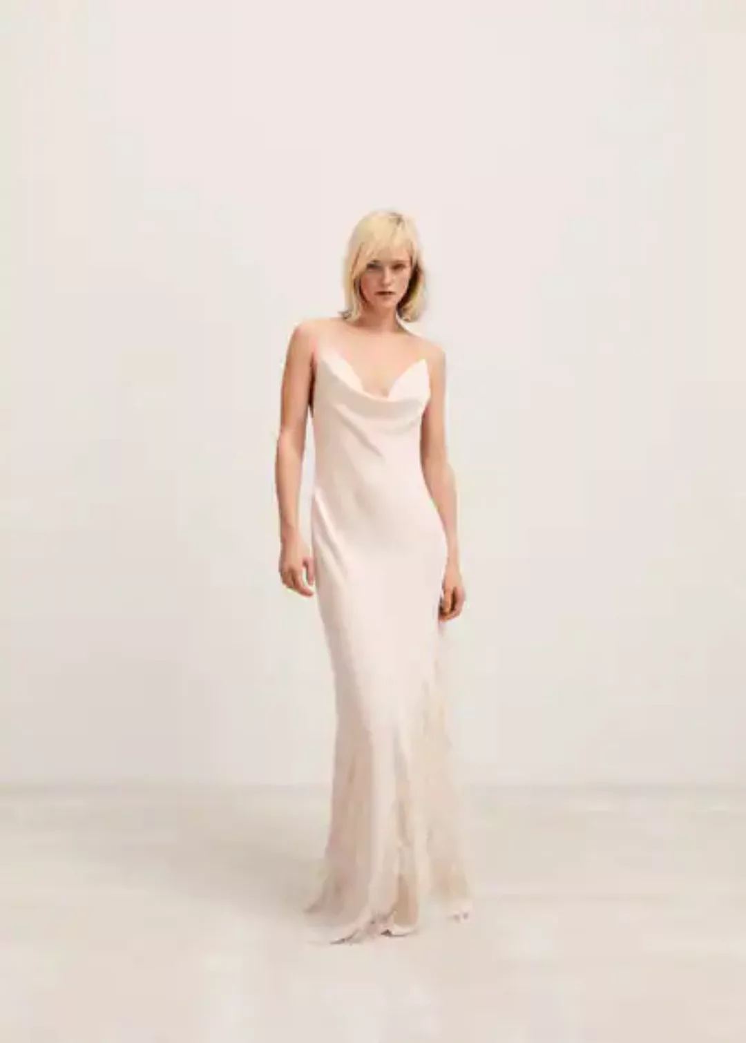 Lingerie-Kleid mit Federdetails günstig online kaufen