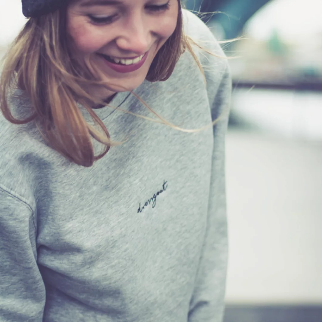 Unisex Pullover/sweater Aus Bio-baumwolle Dressgoat - Hellgrau Meliert günstig online kaufen