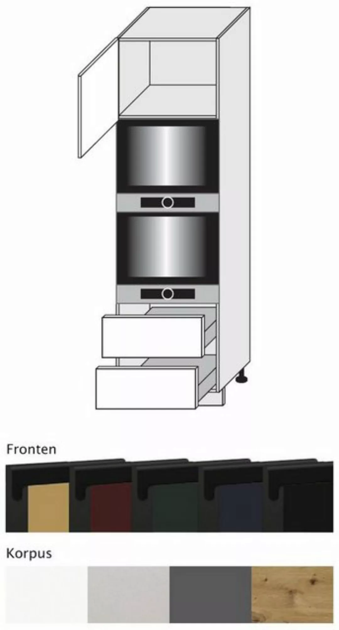 Feldmann-Wohnen Backofenumbauschrank Velden (1-St) 60cm Front- & Korpusfarb günstig online kaufen