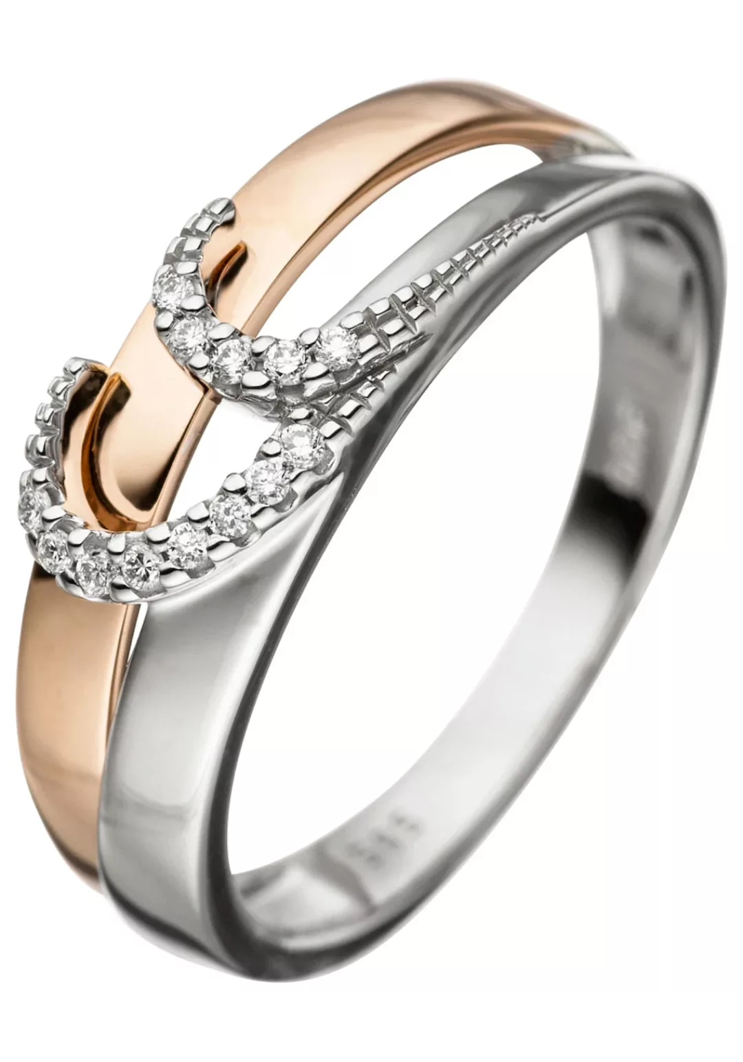 JOBO Diamantring, 585 Gold bicolor mit 13 Diamanten günstig online kaufen