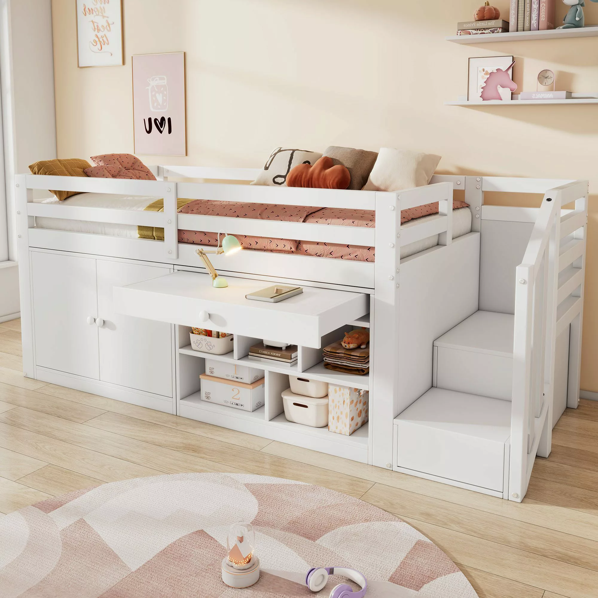 KLAM HOME Hochbett Multifunktionales Kinderbett aus günstig online kaufen