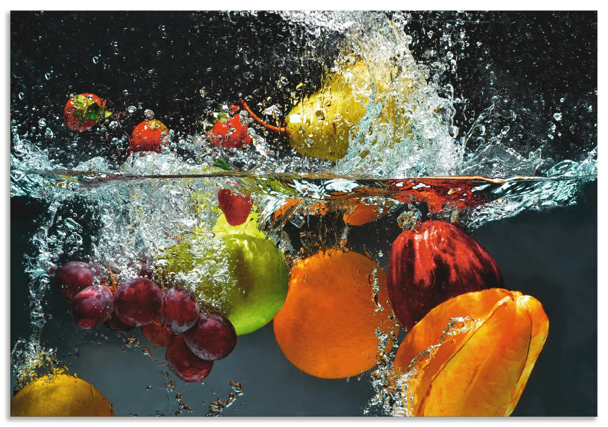 Artland Küchenrückwand "Spritzendes Obst auf dem Wasser", (1 tlg.), Alu Spr günstig online kaufen