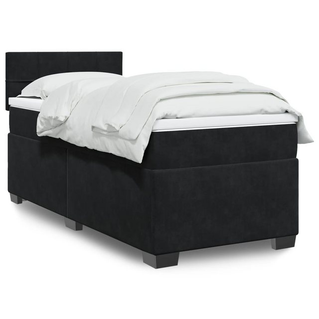 furnicato Bettgestell Boxspringbett mit Matratze Schwarz 90x190 cm Samt günstig online kaufen