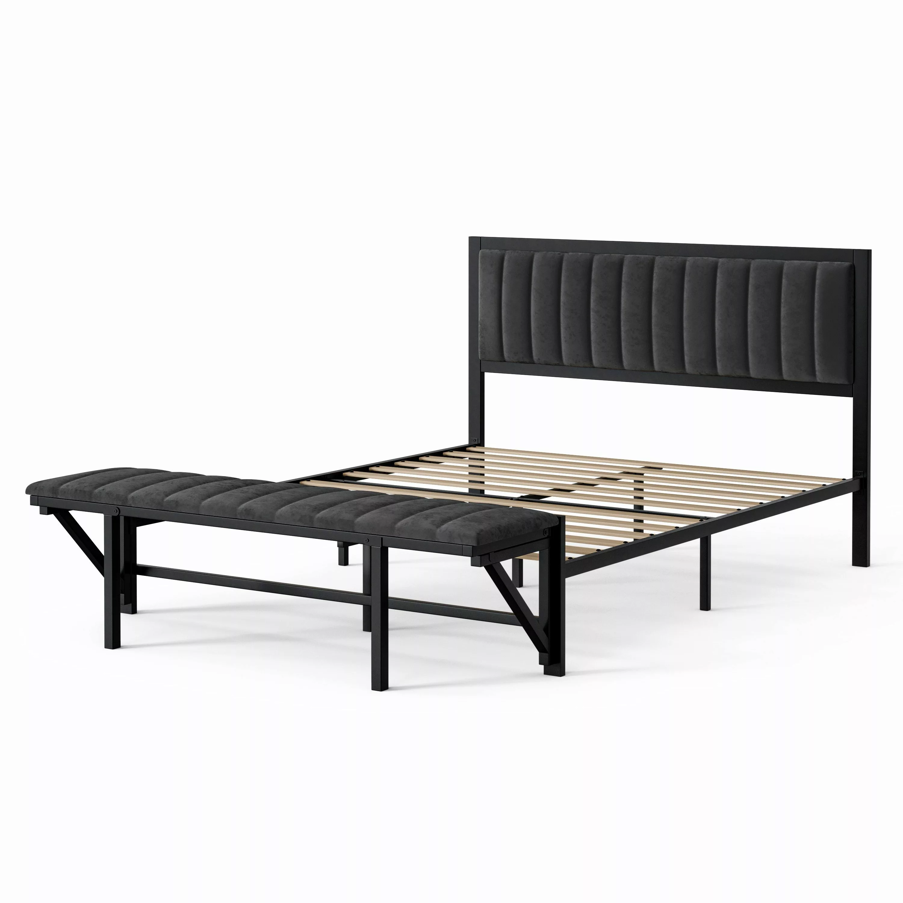 LVHOM Polsterbett Metallbett 140x200cm/160x200cm Bettgestell mit günstig online kaufen