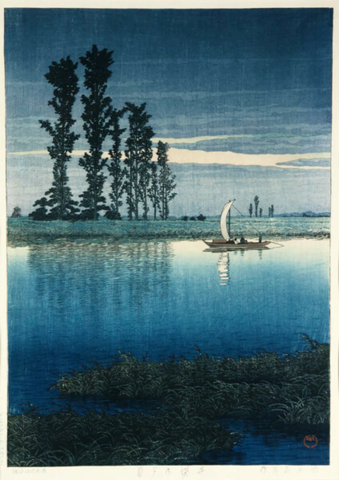 Poster / Leinwandbild - Evening Of Ushibori By Hasui Kawase günstig online kaufen