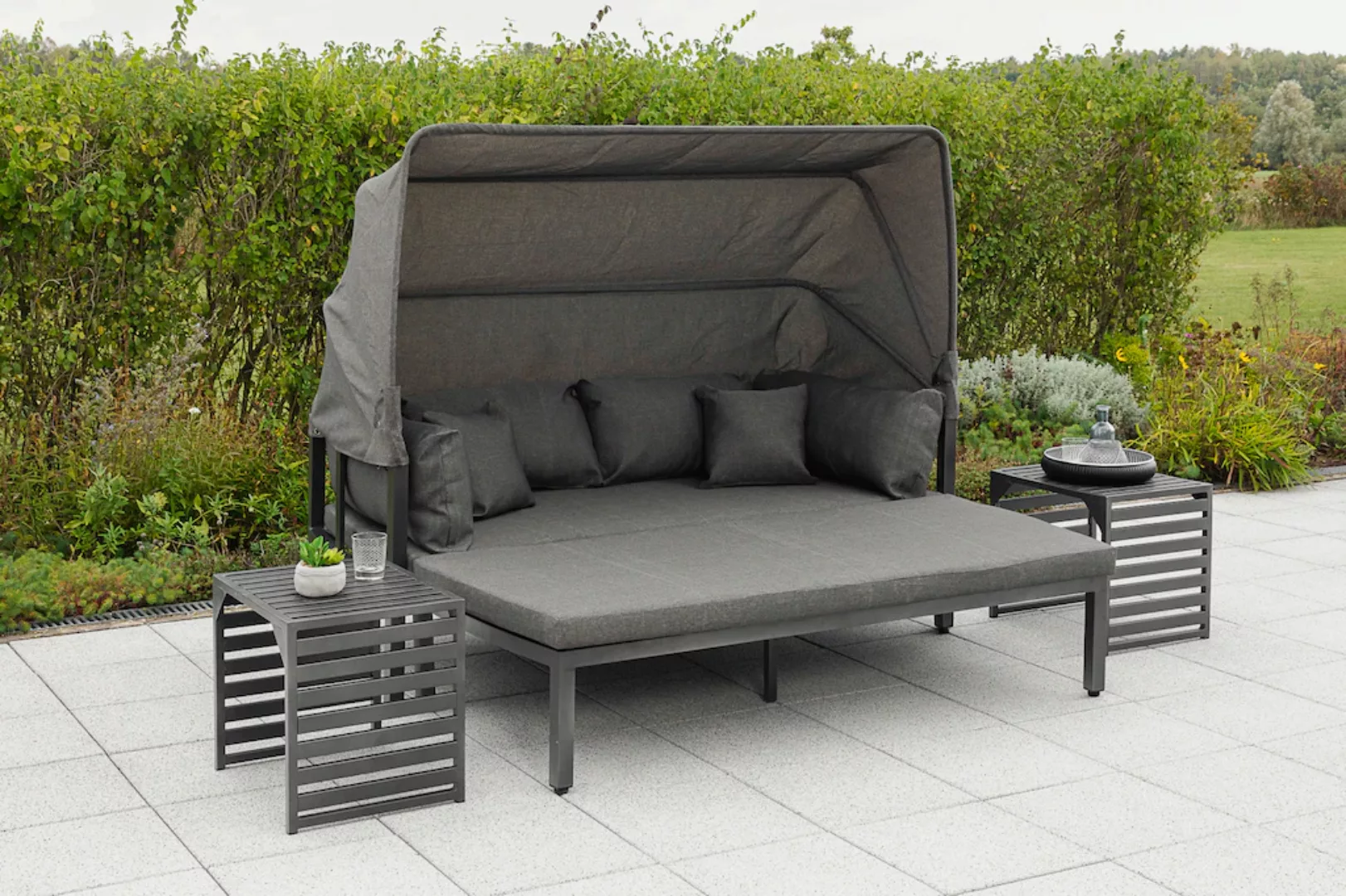 MERXX Gartenlounge-Set "Argos Insel", 3er Set, aus Aluminium, mit 2 Beistel günstig online kaufen