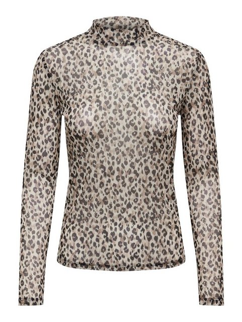 JACQUELINE de YONG T-Shirt Langarm Mesh Shirt Transparentes Top Animal Prin günstig online kaufen