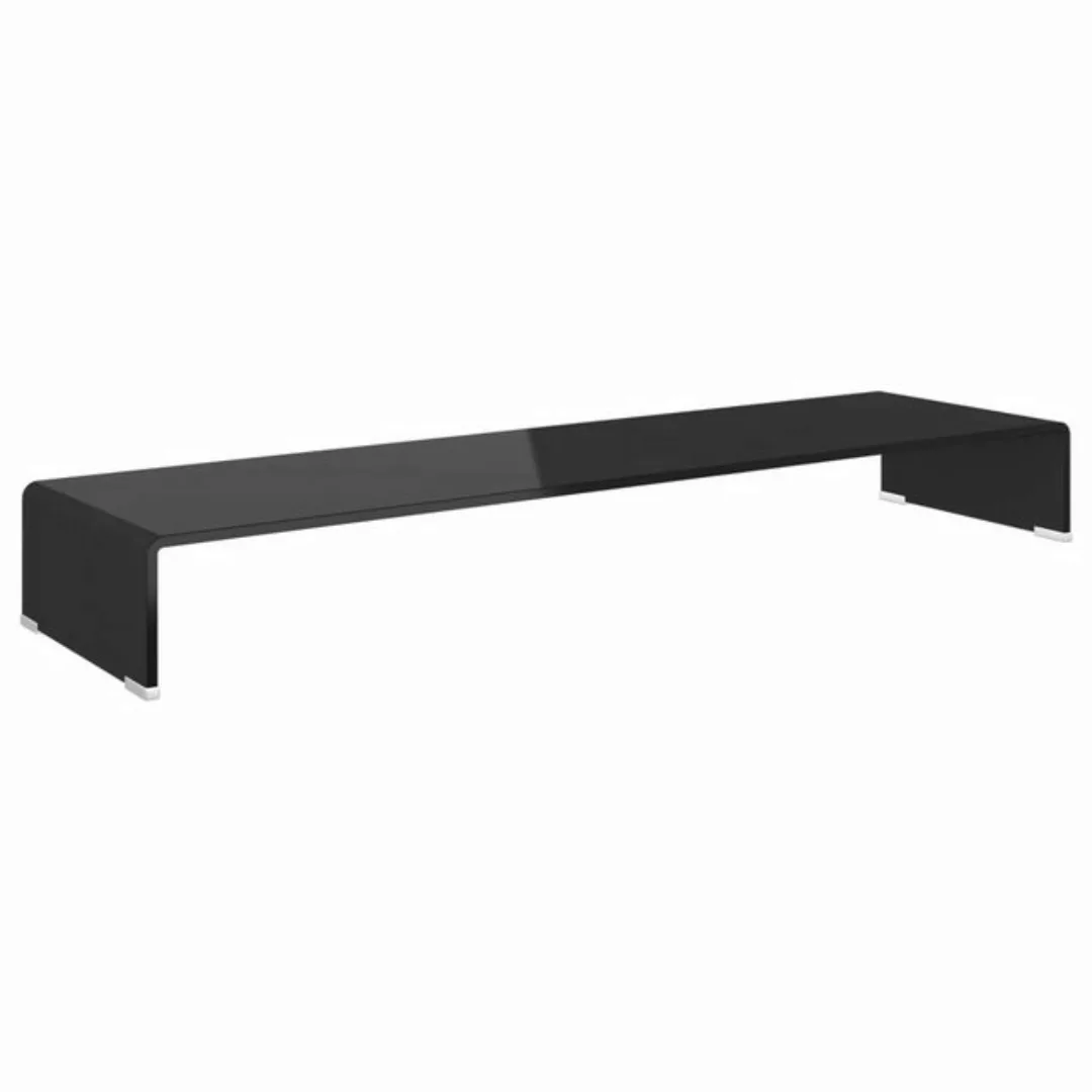 furnicato TV-Schrank TV-Tisch/Bildschirmerhöhung Glas Schwarz 110x30x13 cm günstig online kaufen