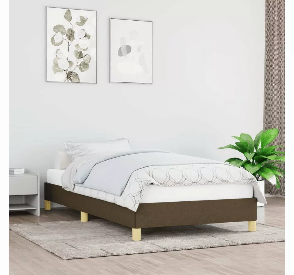 furnicato Bett Bettgestell Dunkelbraun 90x200 cm Stoff günstig online kaufen