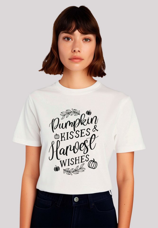 F4NT4STIC T-Shirt Pumpkin kisses Harves wishes Premium Qualität, Halloween, günstig online kaufen