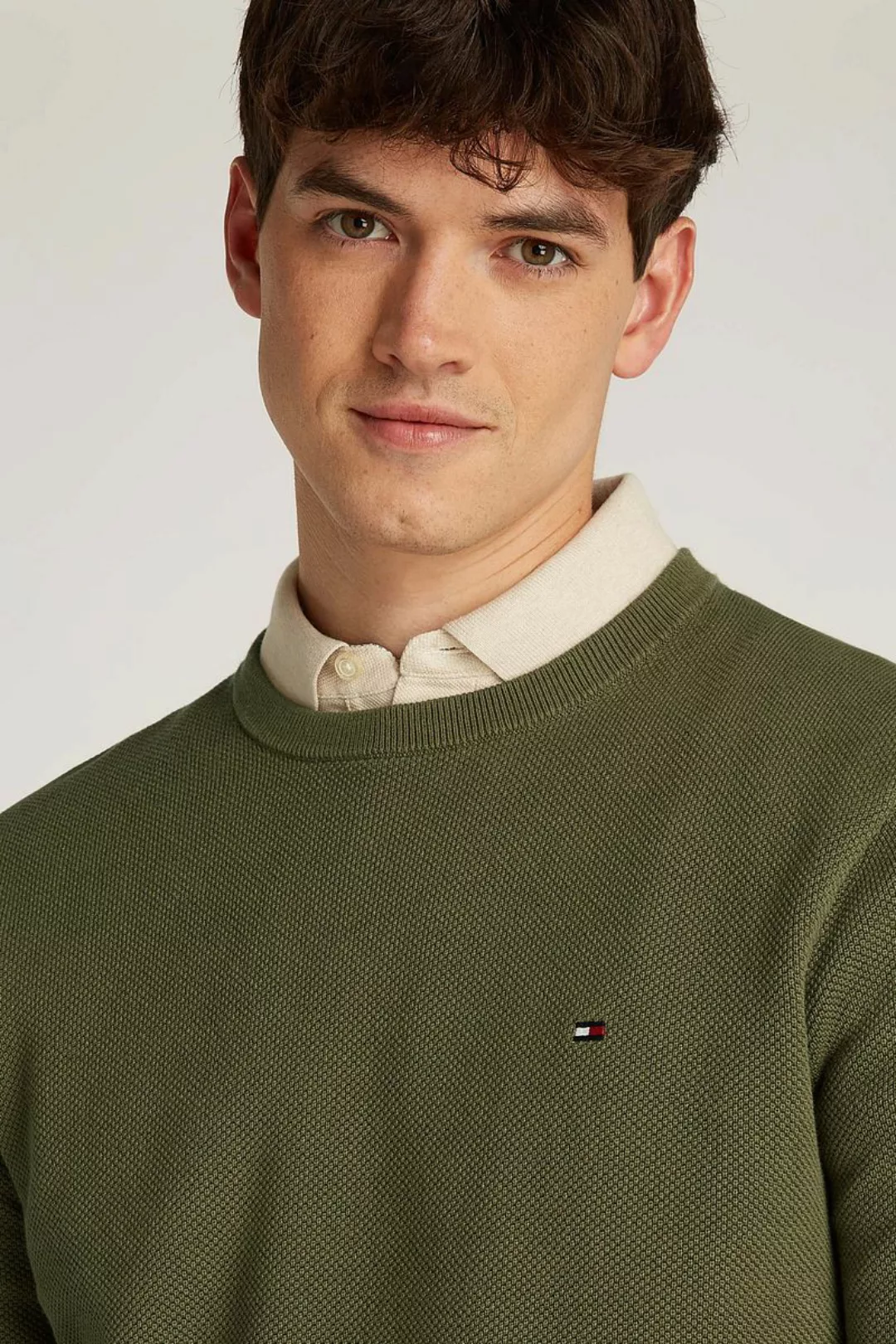 Tommy Hilfiger Sweater Essential Structure Olivgrün - Größe XXL günstig online kaufen