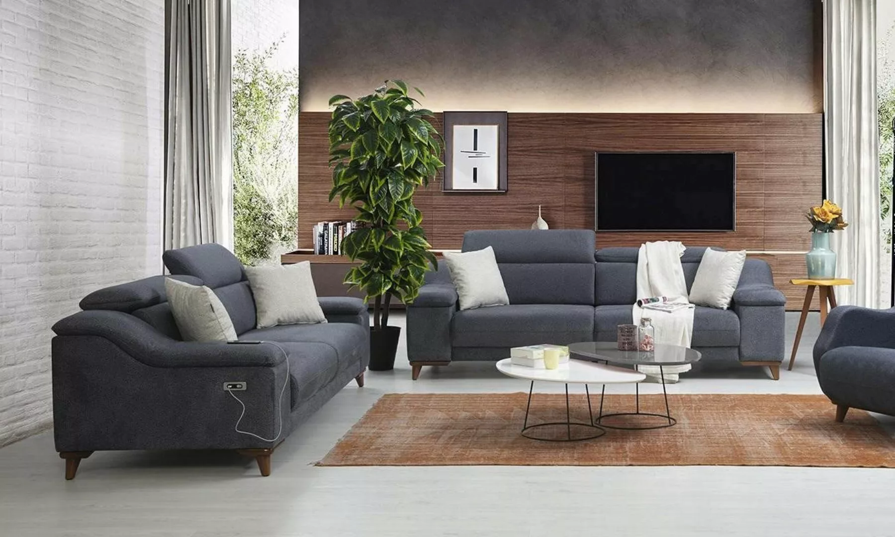 Xlmoebel Sofa Modernes Textil-Dreisitzer-Sofa für das Wohnzimmer - Stilvoll günstig online kaufen