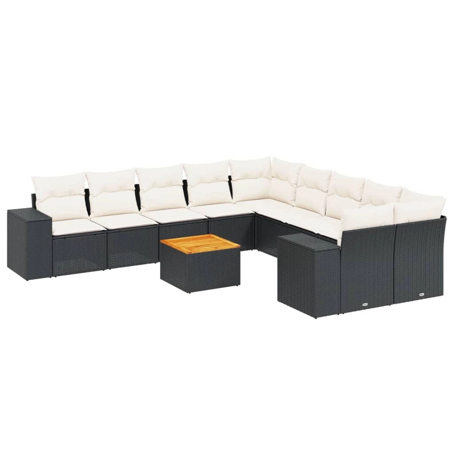 vidaXL 11-tlg Garten-Sofagarnitur mit Kissen Schwarz Poly Rattan Modell 85 günstig online kaufen