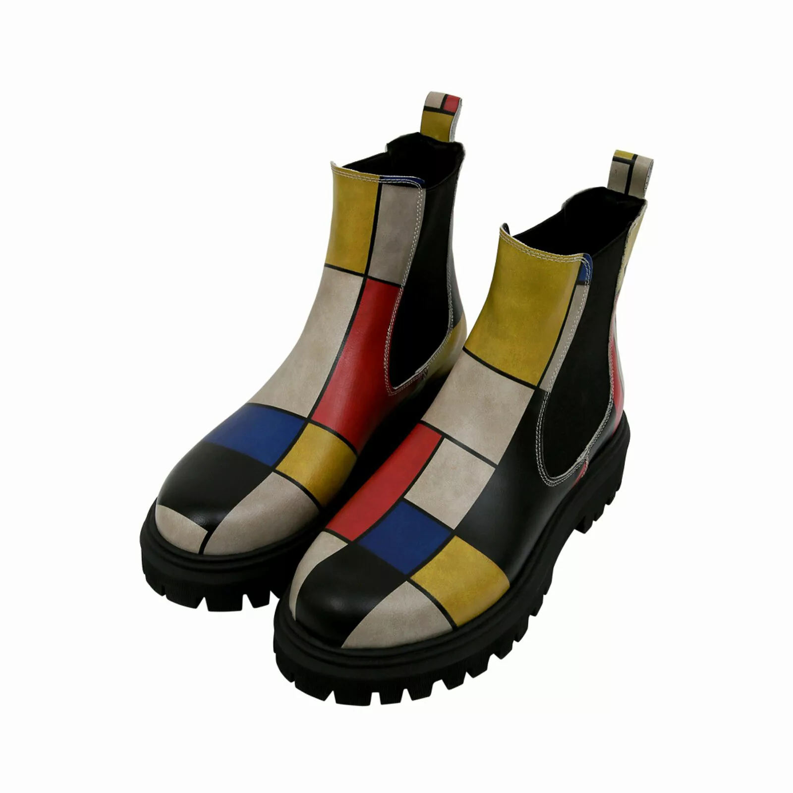 DOGO Chelseaboots "Damen Aura Piet Mondrian - Composition Vegan Damen Boots günstig online kaufen