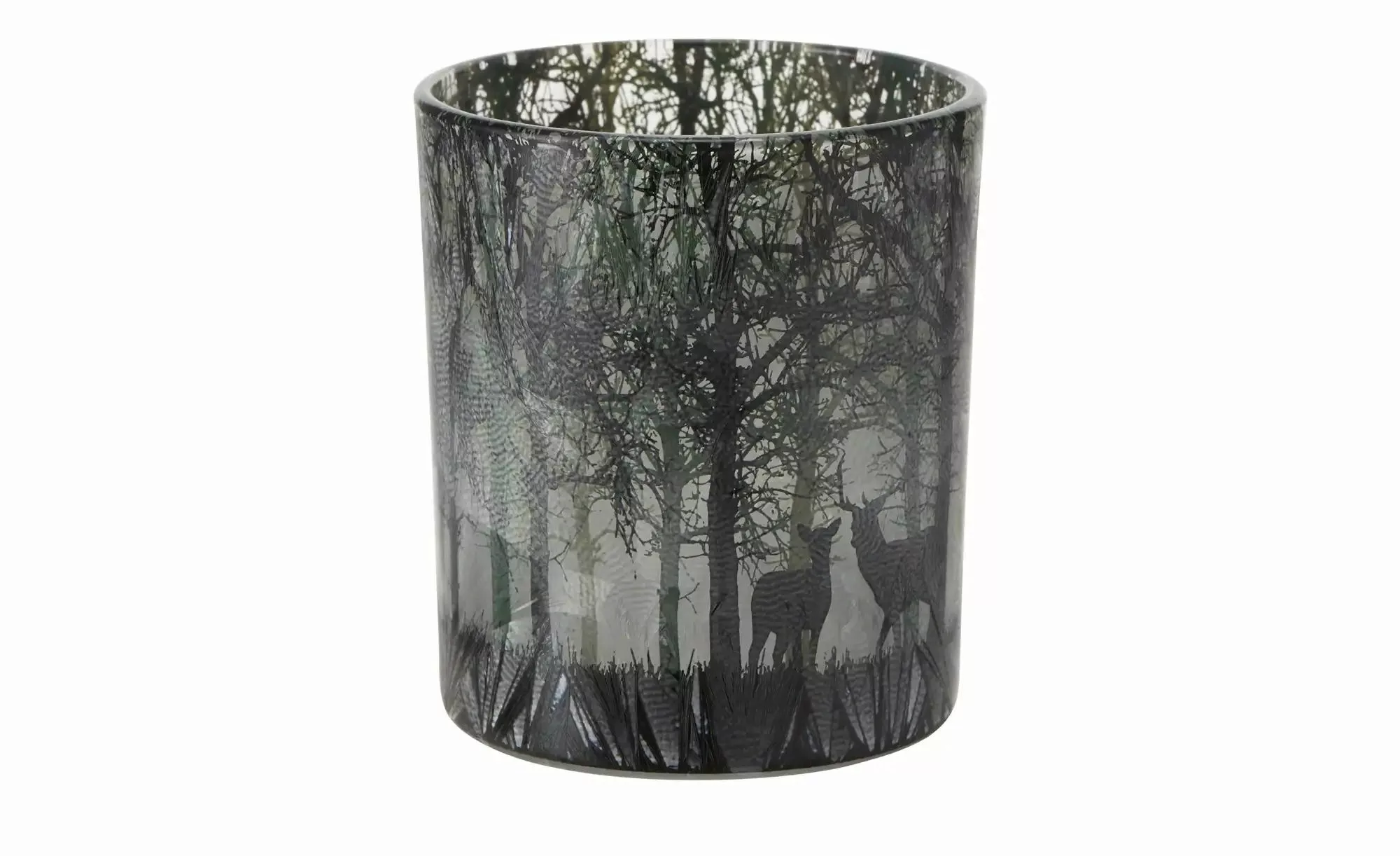 HOME STORY Windlicht ¦ schwarz ¦ Glas  ¦ Maße (cm): H: 10  Ø: 8.8 Weihnacht günstig online kaufen