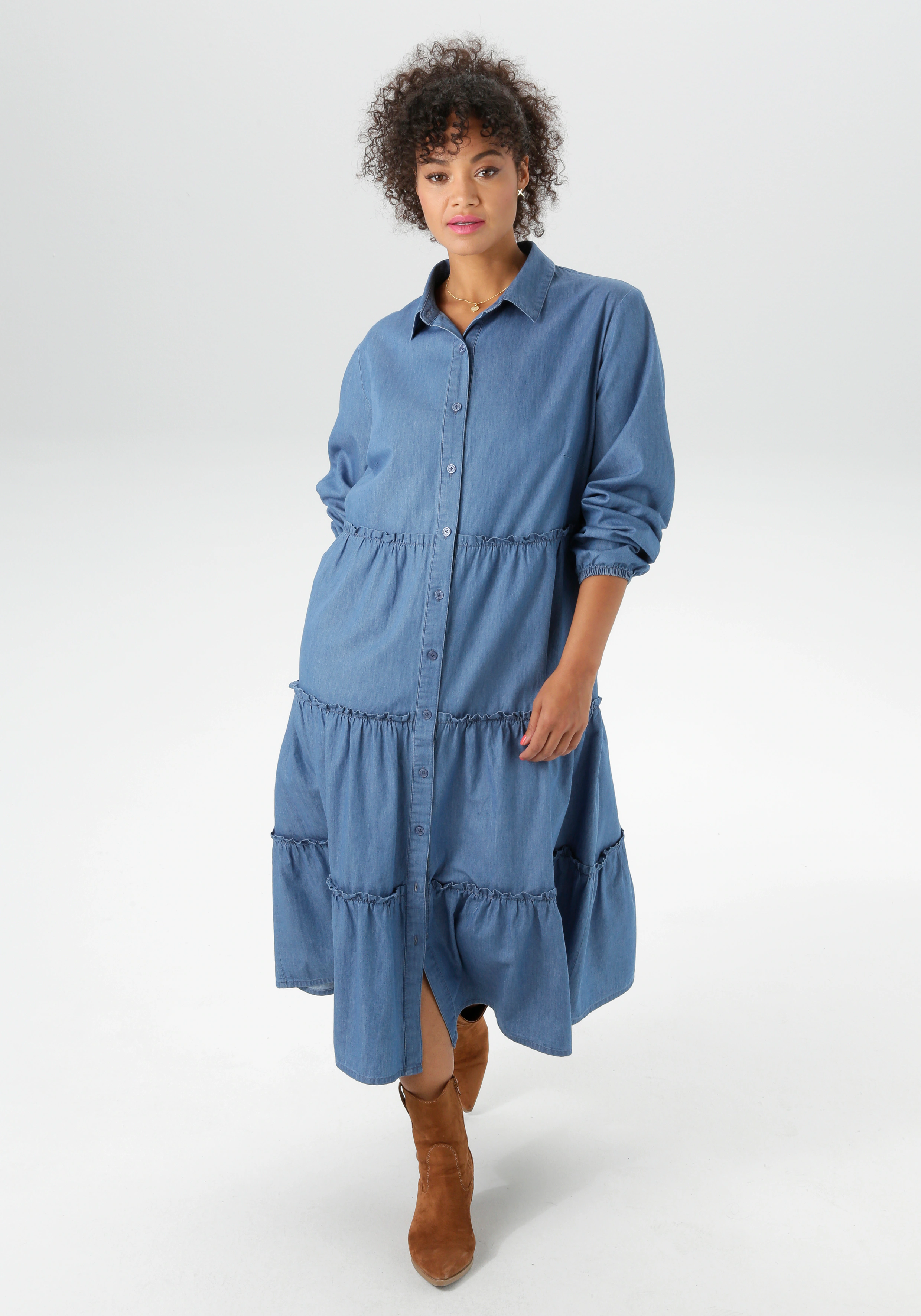 Aniston PLUS Jeanskleid, in Denimqualität - NEUE KOLLEKTION günstig online kaufen