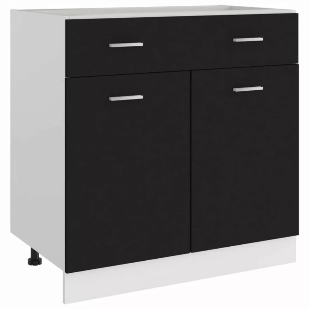 DOTMALL Auszugsunterschrank Schubunterschrank Schwarz 80x46x81,5 cm Holzwer günstig online kaufen