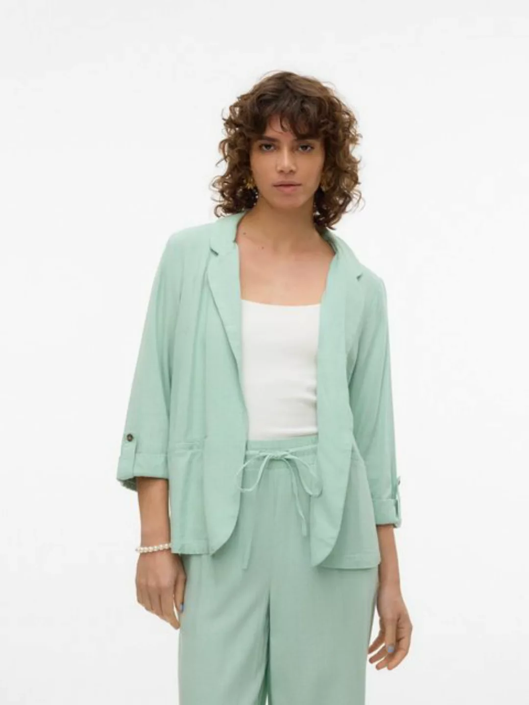 Vero Moda Kurzblazer VMJESMILO 3/4 LOOSE BLAZER WVN GA NOOS mit Leinen günstig online kaufen