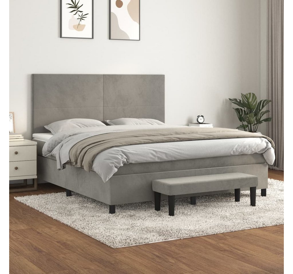 vidaXL Boxspringbett Boxspringbett mit Matratze und Fusshocker Samt (160 x günstig online kaufen