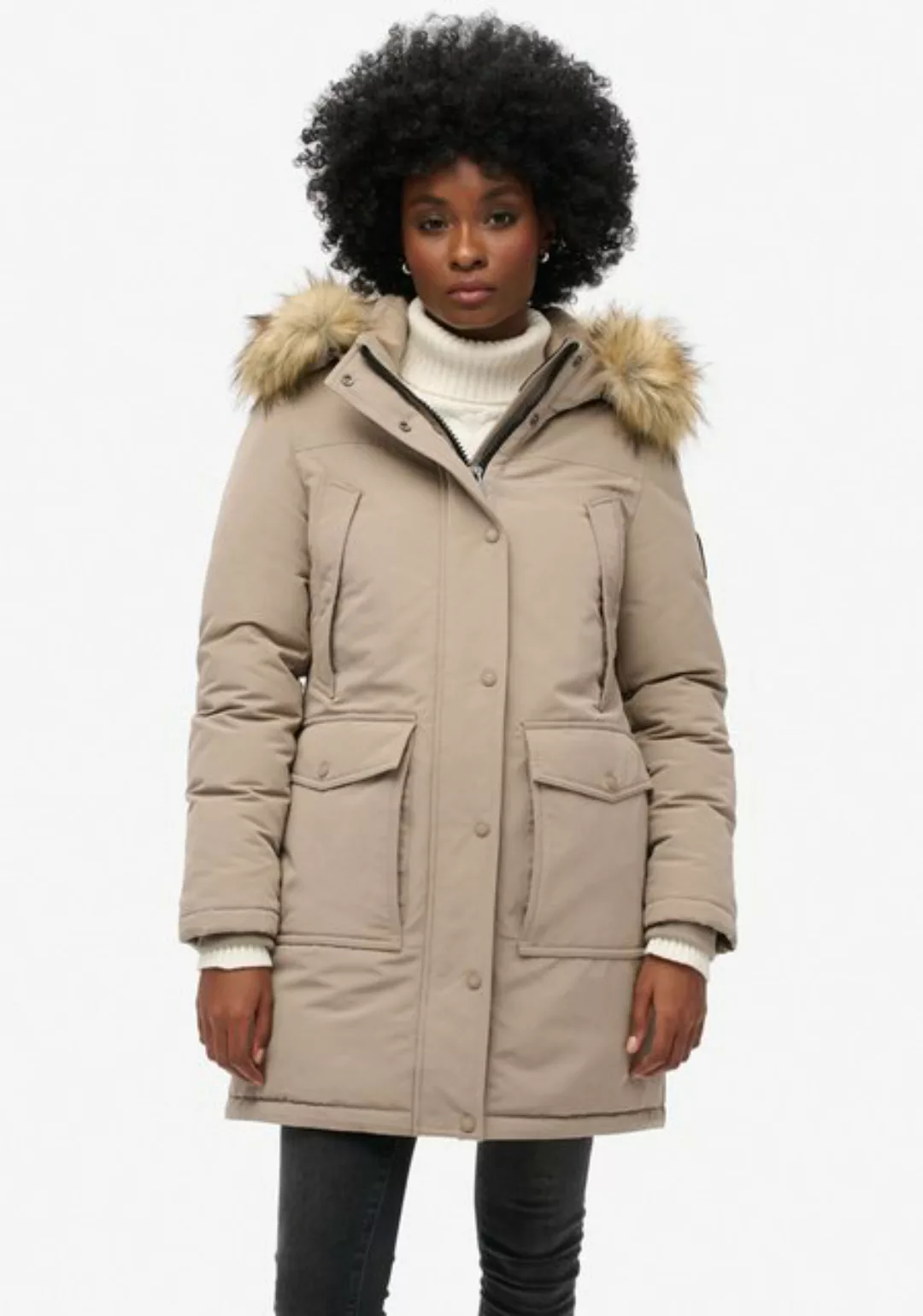 Superdry Steppjacke EVEREST FAUX FUR PARKA JACKET günstig online kaufen