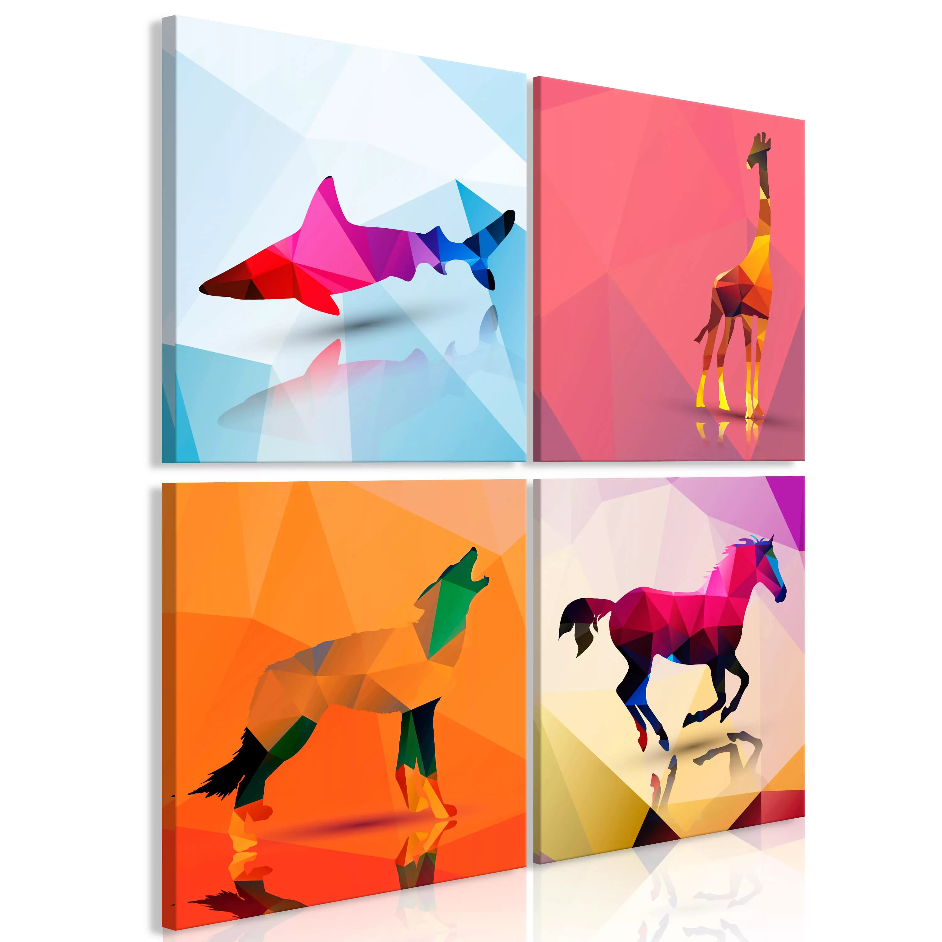 Wandbild - Geometric Animals (4 Parts) günstig online kaufen