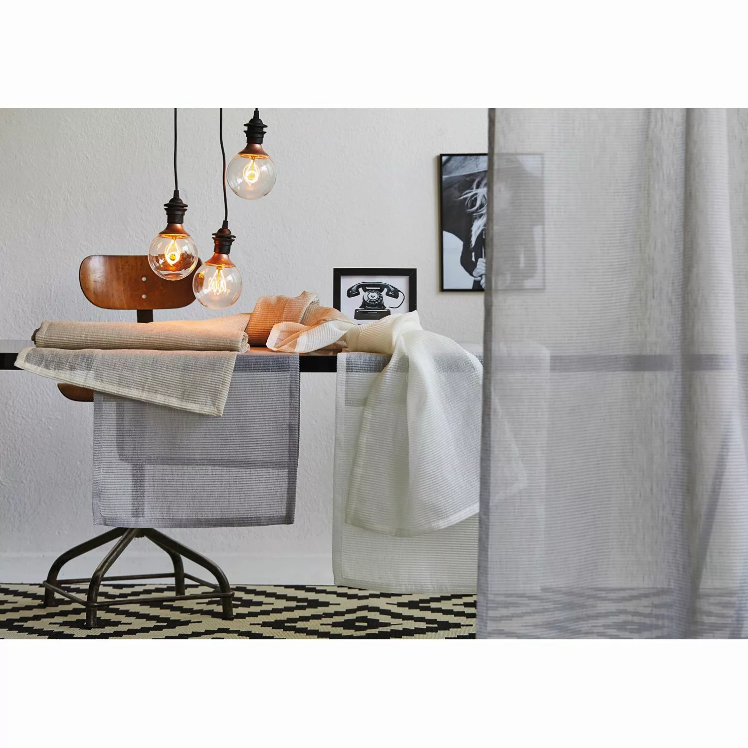 home24 Apelt Tischl„ufer Atelier Weiß Webstoff Modern 48x130 cm (BxT) günstig online kaufen
