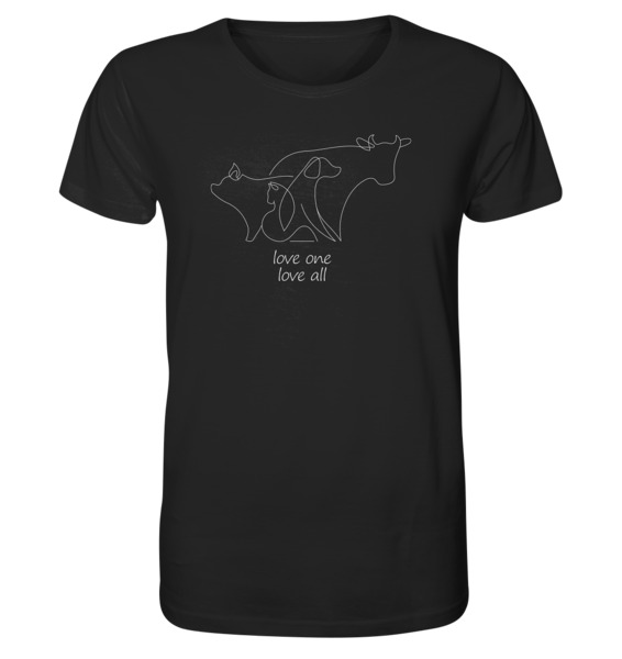 Organic T-shirt Unisex "Love One Love All", Biobaumwolle günstig online kaufen